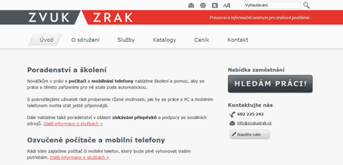 novy web zvukazrak.cz