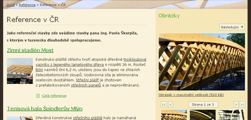 Vnitřní strana - detail reference