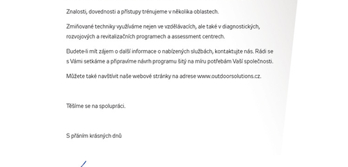Dopis partnerům 1. varianta