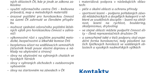 Reklamní leták pro České horolezecký svaz - líc